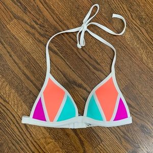 Victorias Secret Pink color block padded bikini halter top